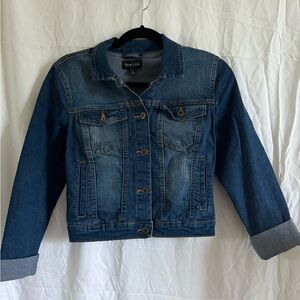 New Look Blue Jean Jacket Cropped Fitted Style